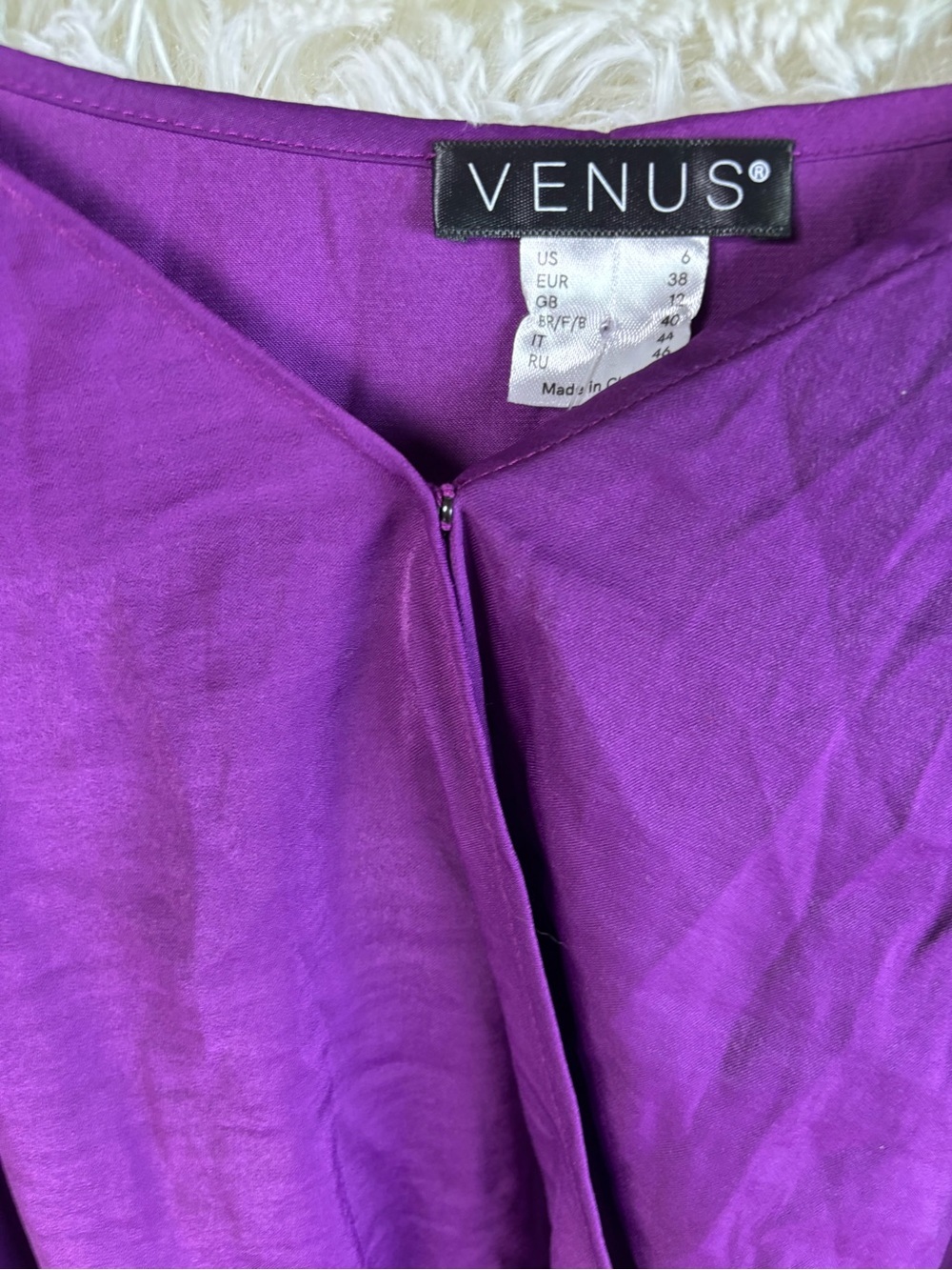 VENUS Vibrant Purple Cold-Shoulder Peplum Tunic - Picture 6 of 15